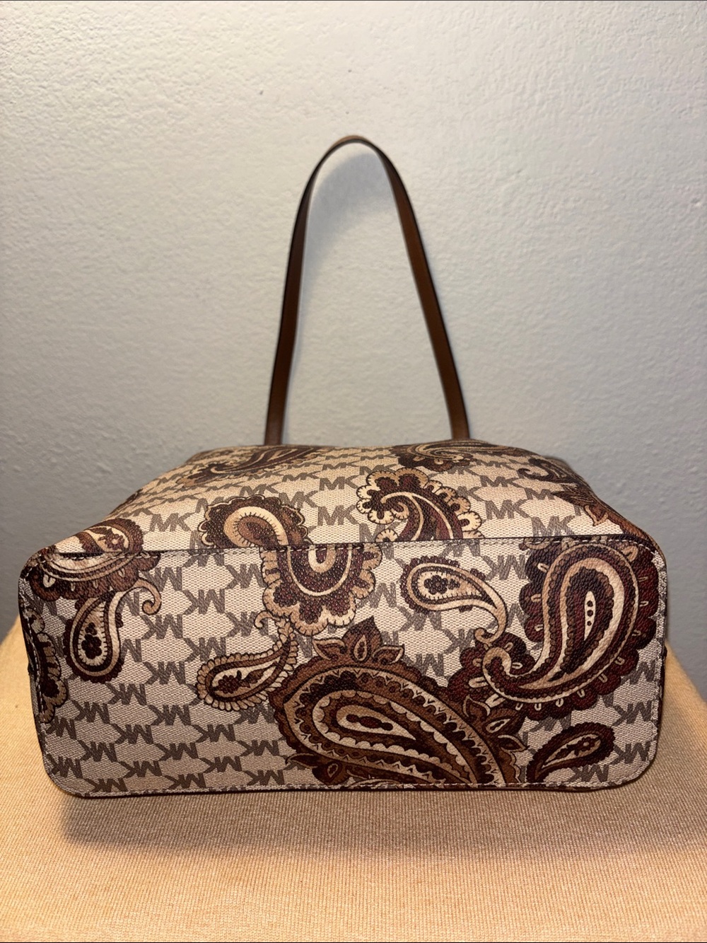Michael Kors Brown Paisley Logo Tote Bag - Picture 6 of 7